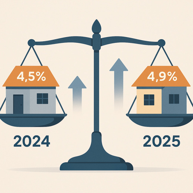 Infographie de la hausse des frais de notaire en 2025